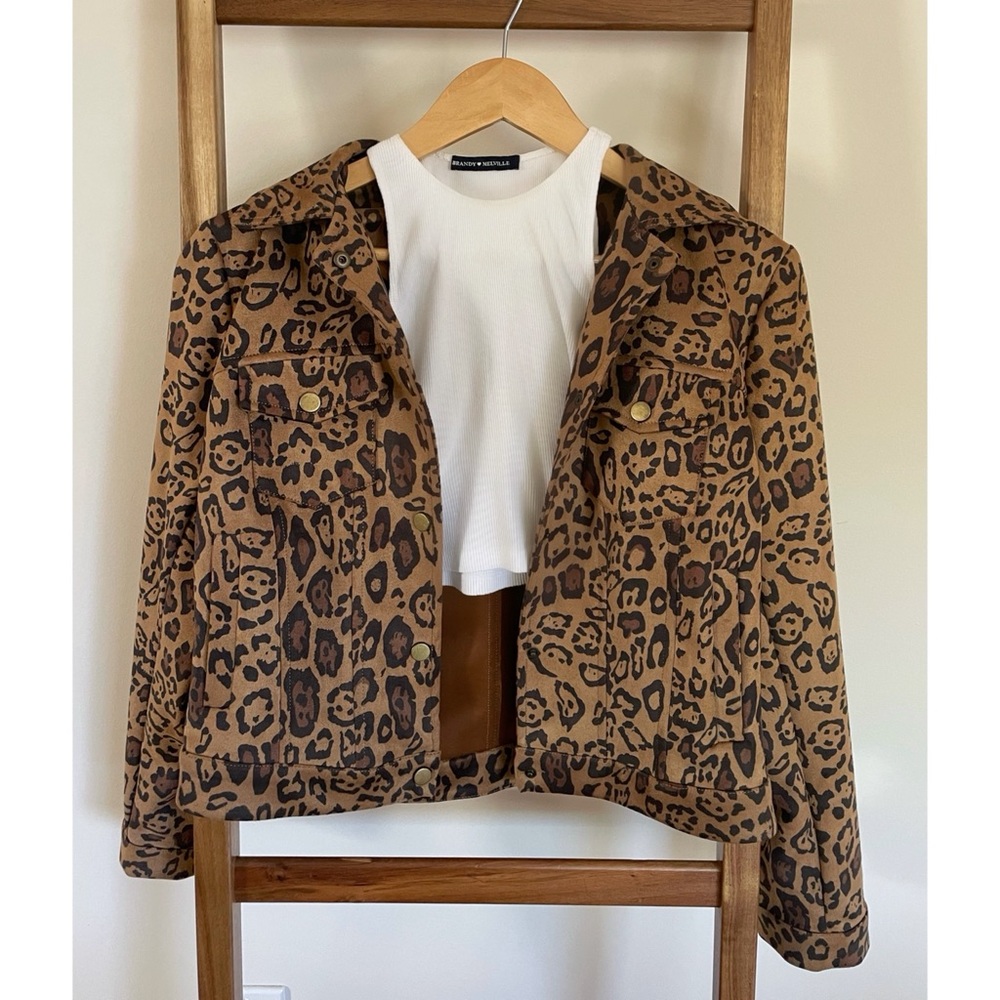 Leopard Jacket with Gold Button Detail